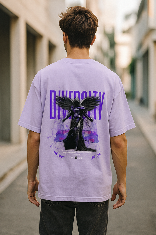 Diversity Angel Graphic Oversized T-Shirt – 100% Cotton | 240 GSM Streetwear Tee