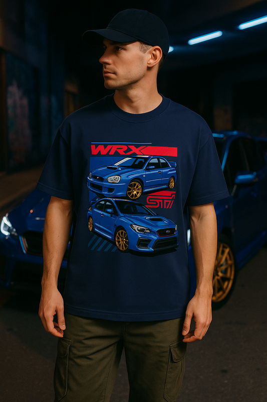 WRX/STI Oversized T-Shirt – 240 GSM Heavyweight Cotton | JDM Car Graphic Streetwear